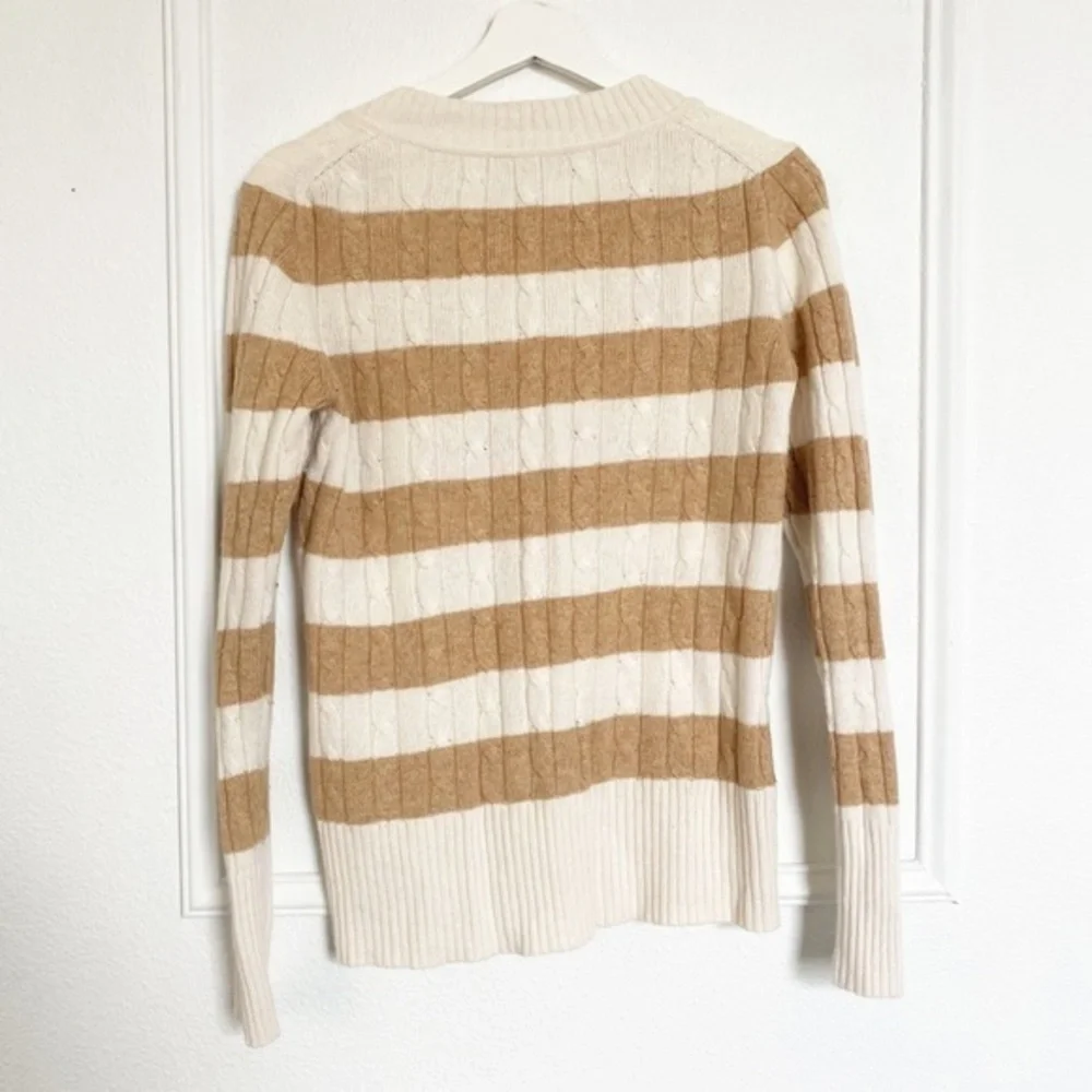 Ann Taylor Loft Rabit wool blend ribbed cable knit V neck sweater